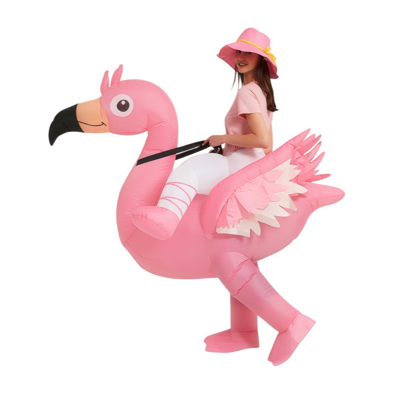 Cosplay Prop - Różowy kostium dmuchany w kształcie flaminga,